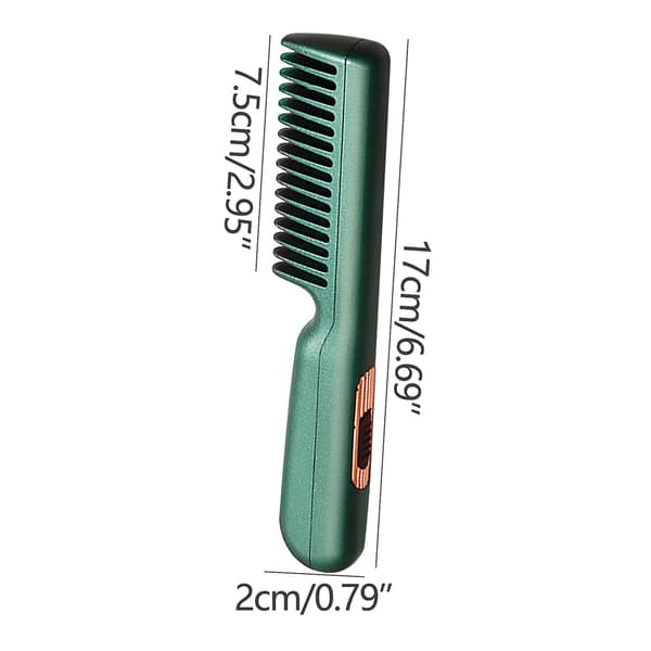 Bærbar retthårsbørste USB retthårsbørste Multifunksjonell krøllete hår retthår Dual Purpose Comb（Grønn）