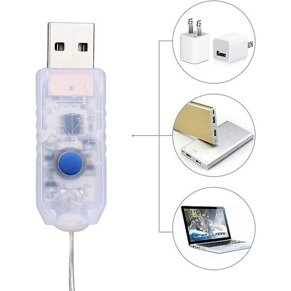 LED-gardinlampor 1,5 mx 0,5 m USB-stjärnljuskedja fjärrkontroll
