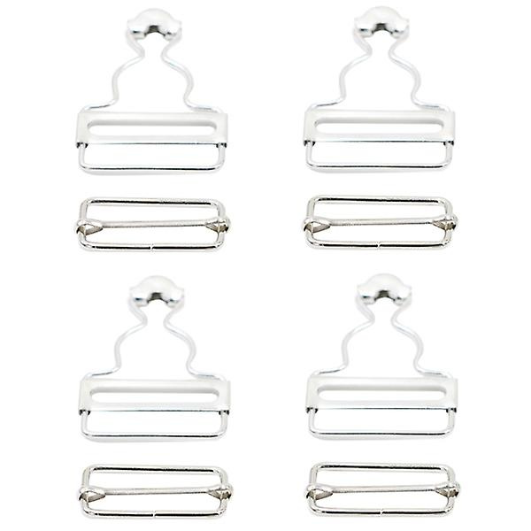 4 stk Metall Bib Bukser Knapper Justerbar Kalebass Spenne DIY Sy Tilbehør for Bukser Bomullsjeans (Hvit)（4 stk，Hvit）