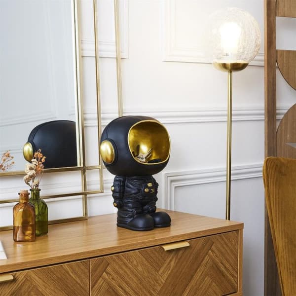 Statue - Home Deco Factory - Astronaut - Nipsbakke - Sort og Guld
