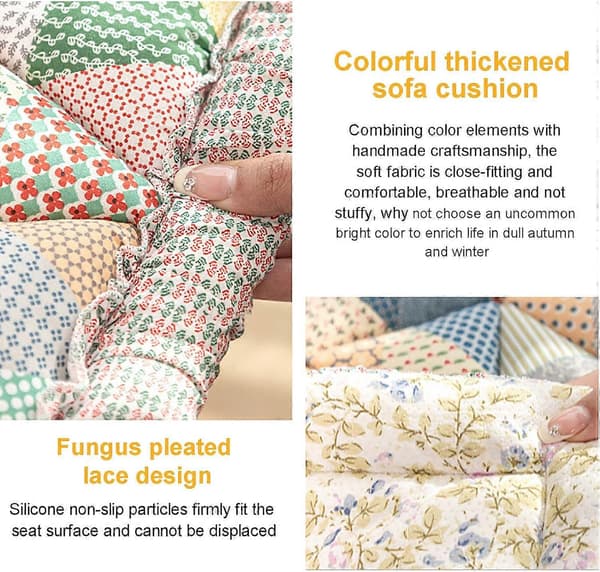 Garden Chic Bomulls Soffaöverdrag, Universal Halkskyddande Soffa Skydd för Hundar, Patchwork Soffaöverdrag Golvmatta (45x45cm (18x18tum), B)