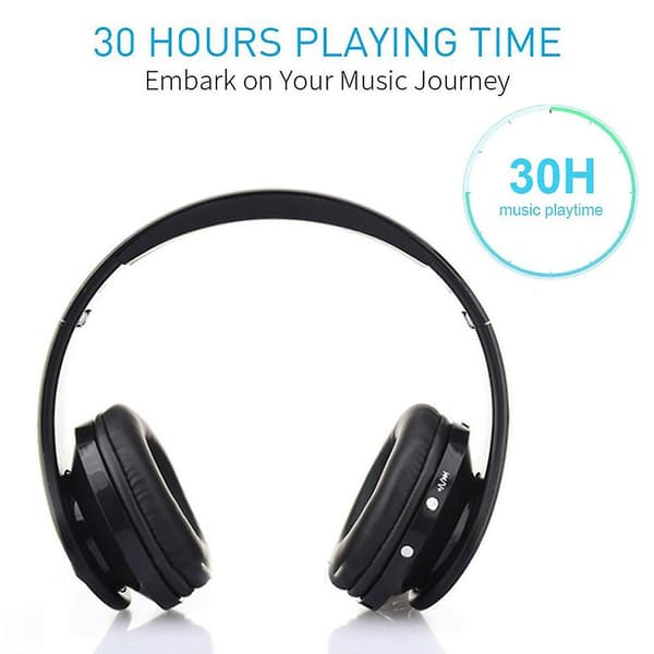 Bluetooth-hovedtelefoner trådløse over-ear-headset med mikrofon - sort