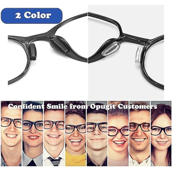 10 par näskuddar för glasögon (svarta), självhäftande anti-halk glasögon näsklämma med krockkudde, 3,2 mm tjocka glasögon, solglasögon, läsglasögon