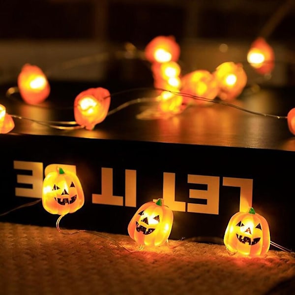 Ny led halloween serie lyskæde formet kobbertrådslampe（Gul）