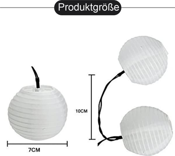6,5 m solcelledrevne fe-lys 30 LED varm hvit lanterne solcellelamper hagelys vanntett lanterne