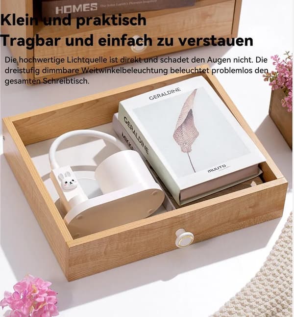LED-skrivebordslampe LED-pennholderlys, dimbar projeksjonsjusterbar lysstolpe, rosa