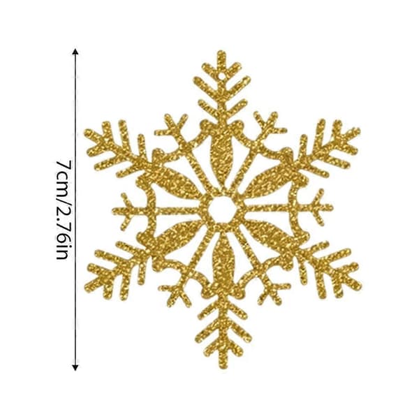 Julepynt Snøfnugg PVC Glitter Knusesikker Juletreoppheng White
