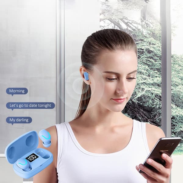 Smart trådløse Bluetooth-hovedtelefoner og svedsikre Macaron-farvede in-ear touchs digitale hovedtelefoner
