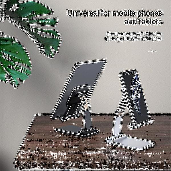 Universell justerbar metalltelefonholder, sammenleggbar mobiltelefonbrakett, nettbrett-telefonholderstativ for iPad-nettbrett-telefon