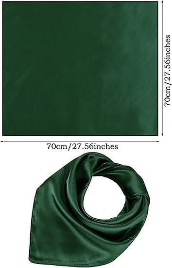 Kvindernes Fashion Soft Large Satin Square Chiffon Polyester Tørklæde Sæt Hoved Hals Multiuse Solid Farver Tilgængelige-Grøn