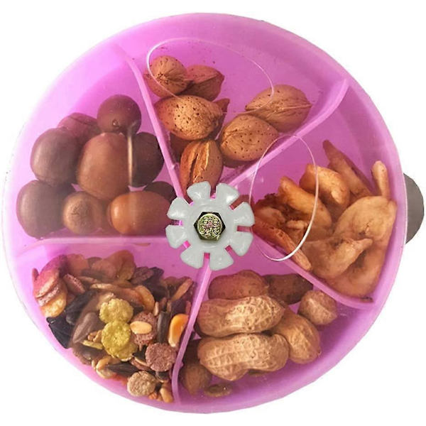 Fågel Kreativ Foder System Hjul Frö Mat Boll Roterande Träningsleksak för Små och Medelstora Parakiter Kakadu Conure