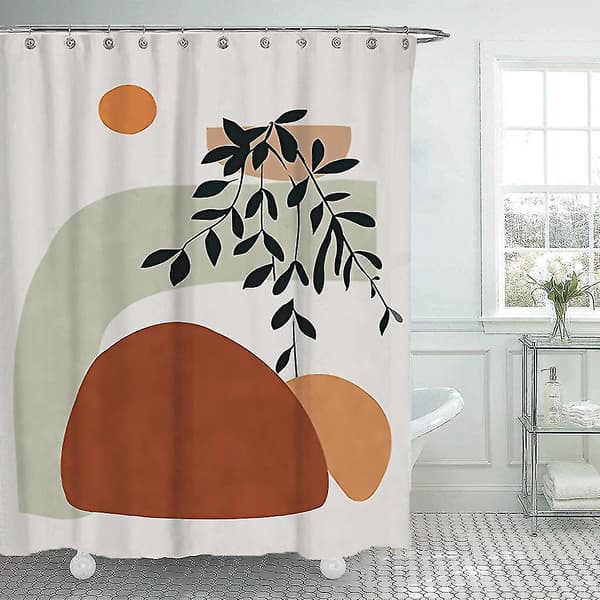 Enkel geometrisk duschdraperi badrum polyester vattentät dusch（90x180cm，A1）