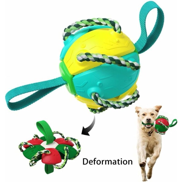 Koiran pallolelu interaktiivisilla välilehdillä Koiran pallolelu puruköydellä Koiran lelu köysien vetämiseen