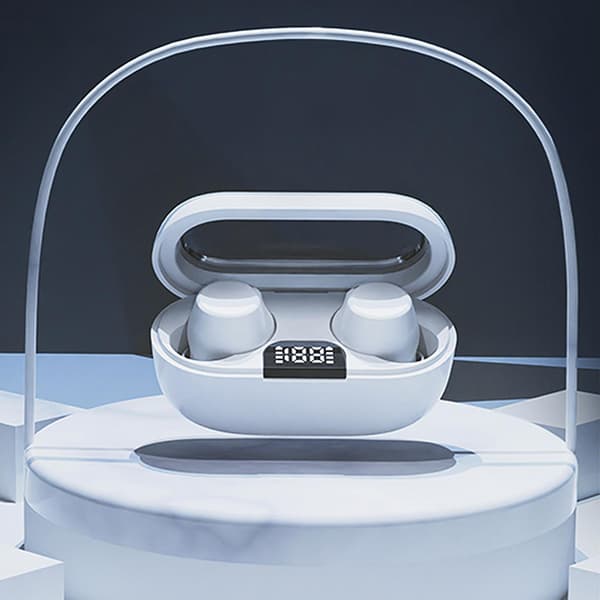 Trådløse Bluetooth-øretelefoner, intelligent digitalt display, mini lette øretelefoner