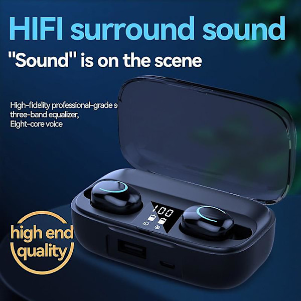 Tws trådløse Bluetooth-øretelefoner Sport Stereo In Ear-hodetelefoner Støydempende Gaming-ørepropper med mikrofon Håndfri samtale Kjøreheadset A