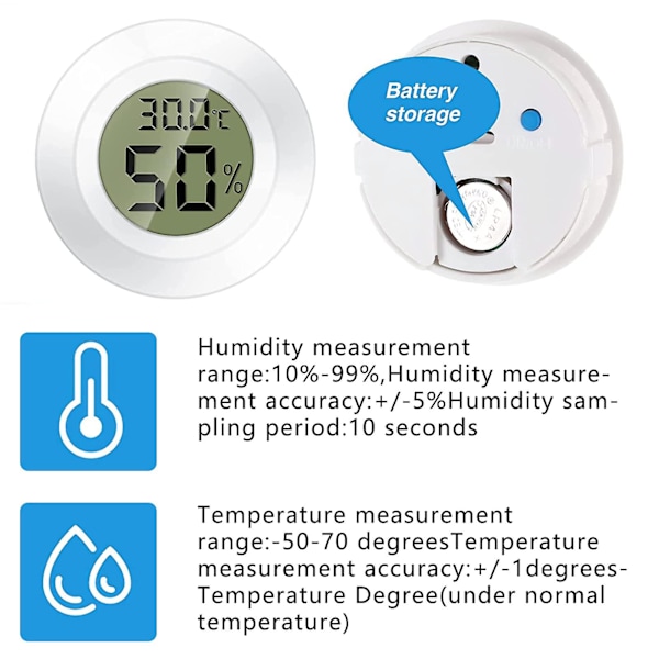 3 stk. Indendørs termometer hygrometer med Celsius C LCD-display til luftfugter