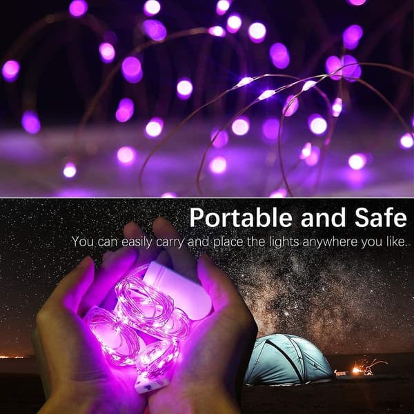 8-pak fe-lys 2,2 m 20 LED mini-glimmerlys batteridrevne Halloween-lyskæder