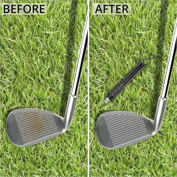 Golf Club Cleaner - Slipverktyg för alla typer av metall och spår - Golf Club Cleaner för U- och V-spår - Optimal spinn och bollkontroll