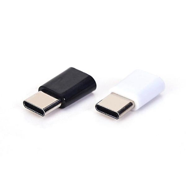 Type C til Micro Adapter V8 Android OTG Type-c Usb C Adapter Micro Type-5pcs Svart