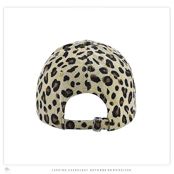Höst och vinter leopardmönstrad manchester basebollkeps dam retro mode böjd tak duck tunga keps utomhus sport varm hatt（khaki）