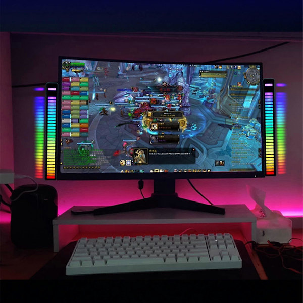 RGB Ljudstyrd Pickup-Rytmlampa Röstaktiverad Färgrik LED-Stämningsremsa med 32-Bit Musiknivåindikator
