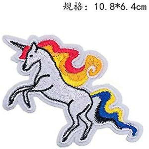 Dww-21 st Unicorn-lappar i flera färger slumpmässigt blandade lappar handgjorda olika strykjärn eller sy broderi strykjärn på DIY för kläder jeans