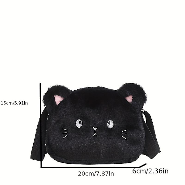 Sød plys killing tegneserie børns mode japansk blød søster skulder crossbody piger mini lille taske（hvid）
