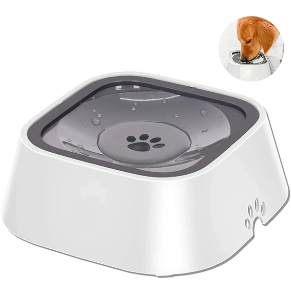 Hundskål, Vattenskål, Spillfri, Långsam Drickning, Halkfri, Vattendispenser, 1.5L