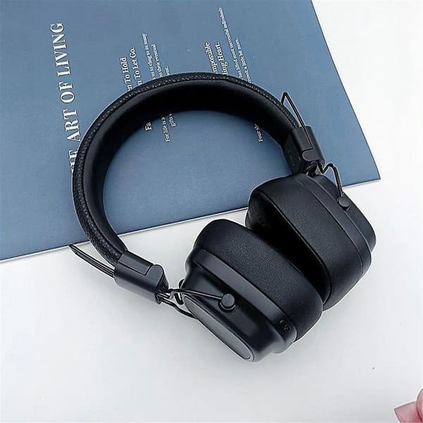 Headset för MAJOR IV Luminous Wireless Bluetooth-headset Tung bas Multifunktionsheadset Mikrofon, Svart（Svart）