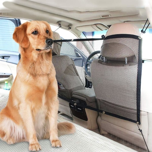 Bilnät för husdjur Bärbart skyddande bilnät Hund Kattisoleringsnät med krokrep Universal bilisoleringsnät 115cm*62cm