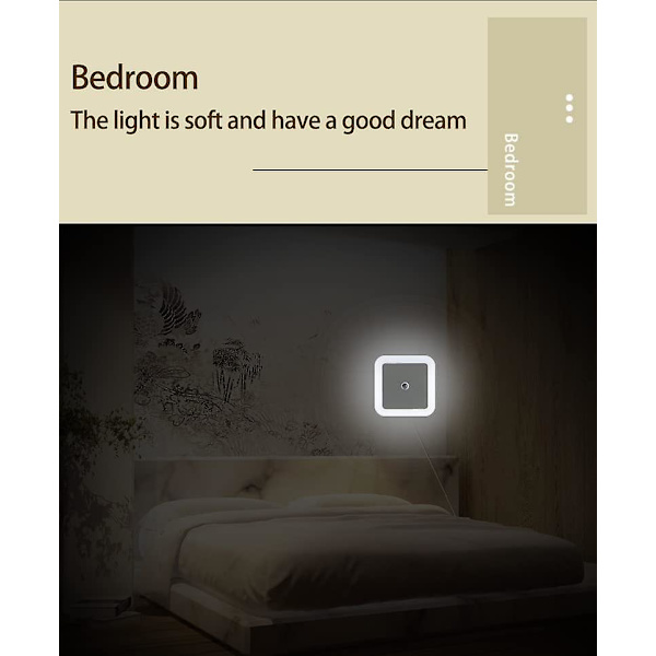 Plug-in LED-ljuskontroll nattlampa intelligent skymning till gryning sensor sovrum