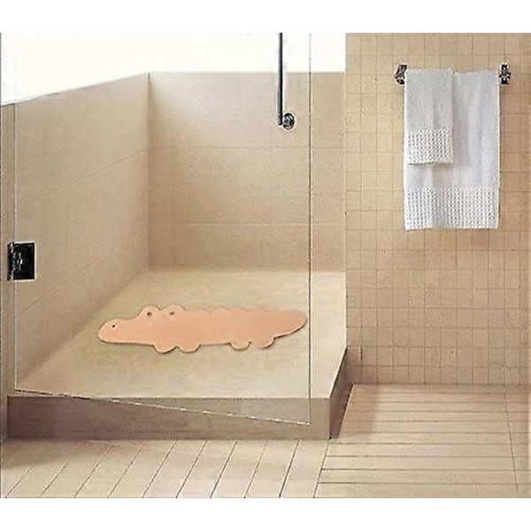 Ukeler Halksäkra Badmattor Massage Duschmatta för Barn, 37.4\" L x 13.5''W, Blå Krokodil