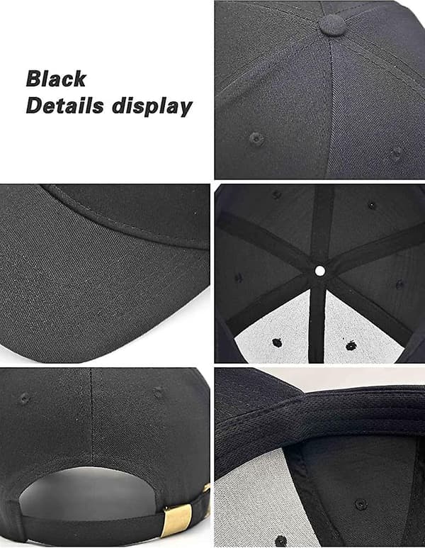 3 pakker Heilwiy Unisex Plain Cotton Strapback Baseball Hat Justerbar, One Size Fits Low Gift
