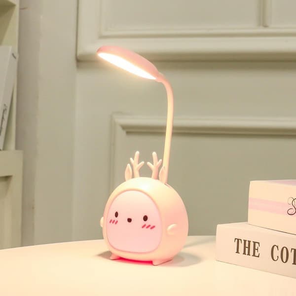 LED-bordslampa för studier uppladdningsbar USB söt tecknad form