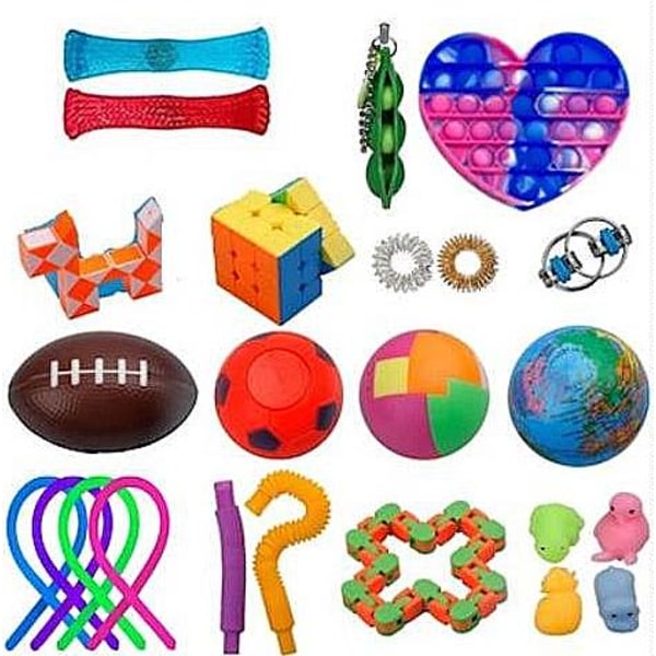 Nya PRO 24 st. Fidget Pop it Toys Set -paket för barn och vuxna