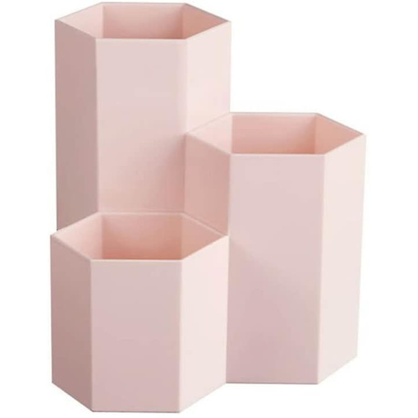 Hexagonal Penneholder Beholder Beholder Plast Blyantsholder Skrivebordsopbevaringsboks Studerende Kontorartikler