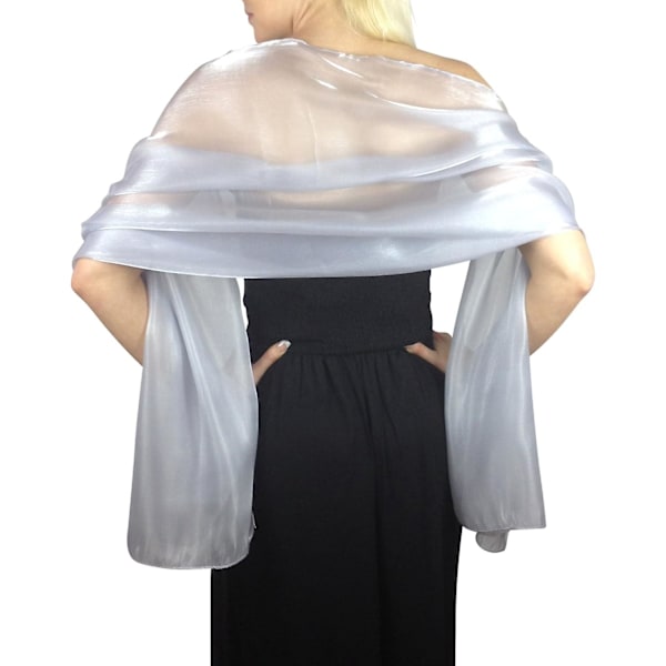 Iridescent Wrap Stole Sjal För Bröllop Brudtärnor Baler & Fester, Silver