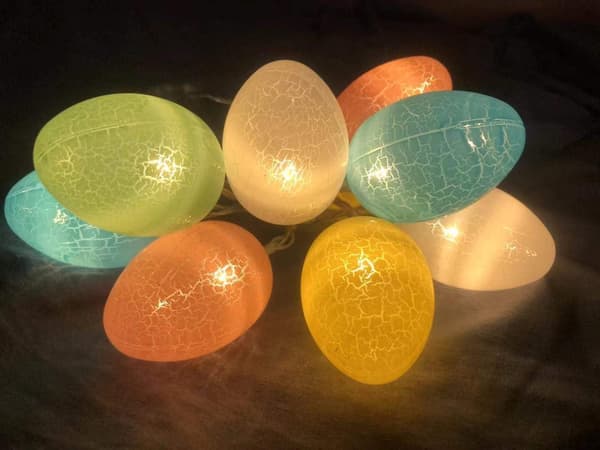 Påskeeggslysslyss 1,5 m 10 LED batteridrevne påskedekorasjonslysslyss