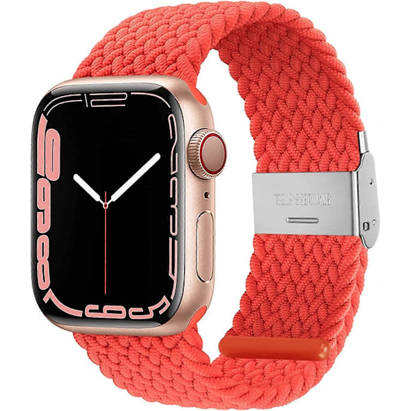 Justerbar Flätad Solo Loop med Spänne Kompatibel med Apple Watch Band 42mm 44mm 45mm Mjuk Armband Stretch Nylon Elastiskt Band för iWatch Serie