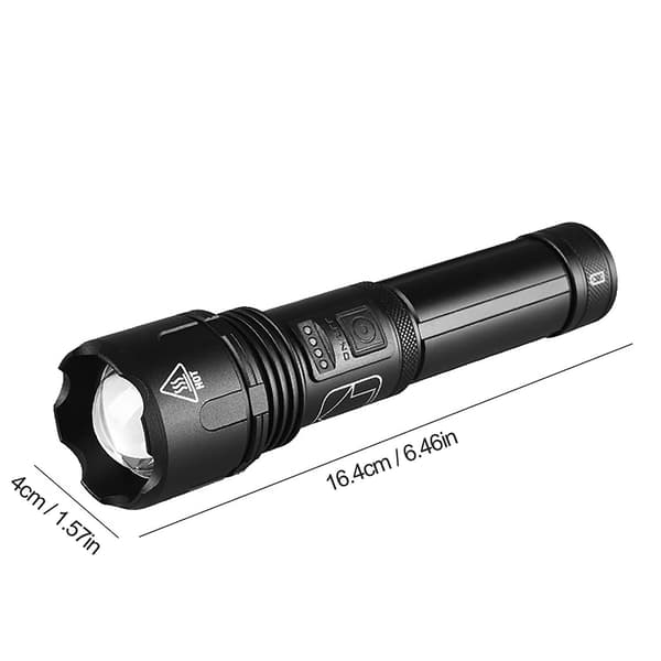 Tehokas LED-taskulamppu XHP50 -taskulamppu, USB-ladattava lamppu, erittäin kirkas（B）