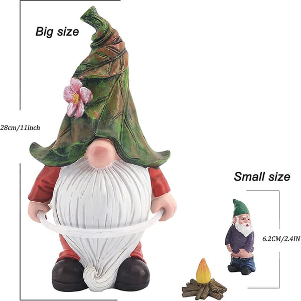 Solcellsbelyst trädgårdstomte med LED-solcellsdriven syntetisk hartsgnome med solceller