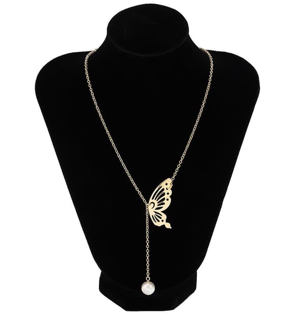 (Guld) One Piece Openwork Fjärilshalsband