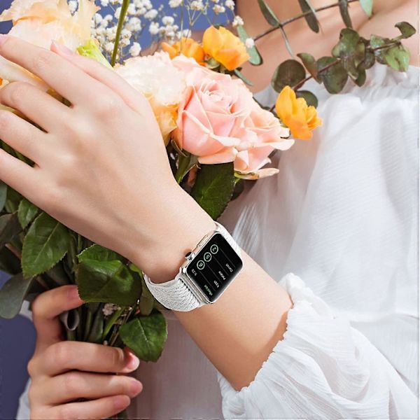 Stretchig Sport Elastiskt Band Kompatibelt med Apple Watch Band 40mm 41mm 38mm Kvinnor Män Stretch Loop Nylon för iWatch SE Serie 7 6 5 4 3 Leopard Cheet