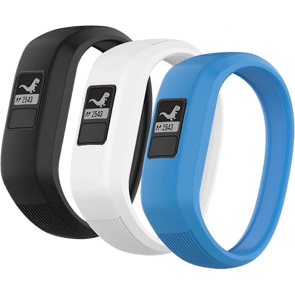 (3-pack) Band Kompatibel med Garmin Vivofit jr, jr 2, 3 Band, All-in-one Silikon Stretchbar Ersättningsarmband för Barn Pojkar Flickor Små Stora (Inga
