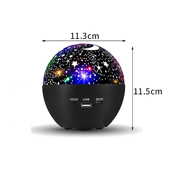 Måne stjärnprojektor nattlampa stjärnhimmel bordslampa Bluetooth-högtalare heminredning（SVART）