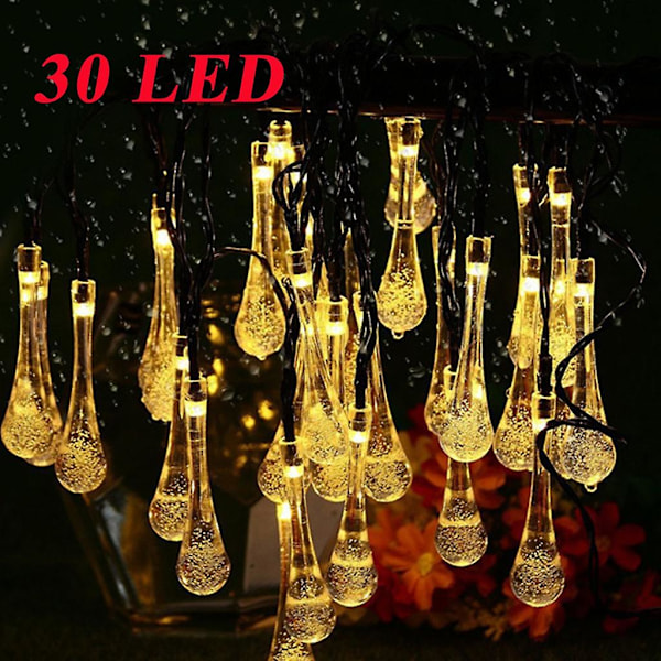 Christmas Decor Outdoor Garden Party 30 Led Teardrop Solar Garden Lantern String