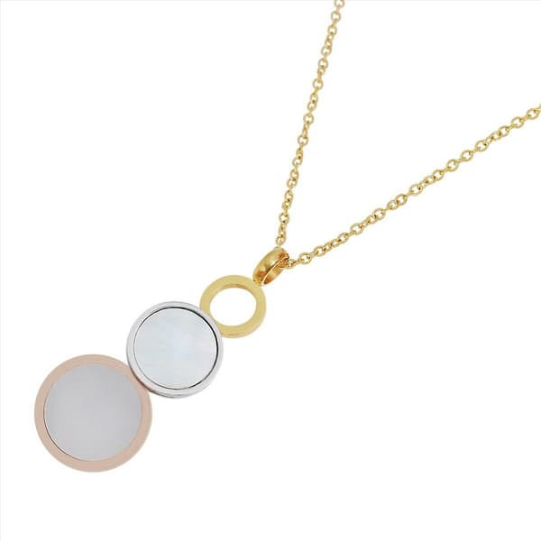 Damhalsband och hänge Edforce 302-0100-S - Guld Stål