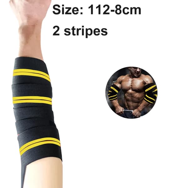 Elastiska knäskydd, 1 par, stöd och kompression för tyngdlyftning, fitness, gult