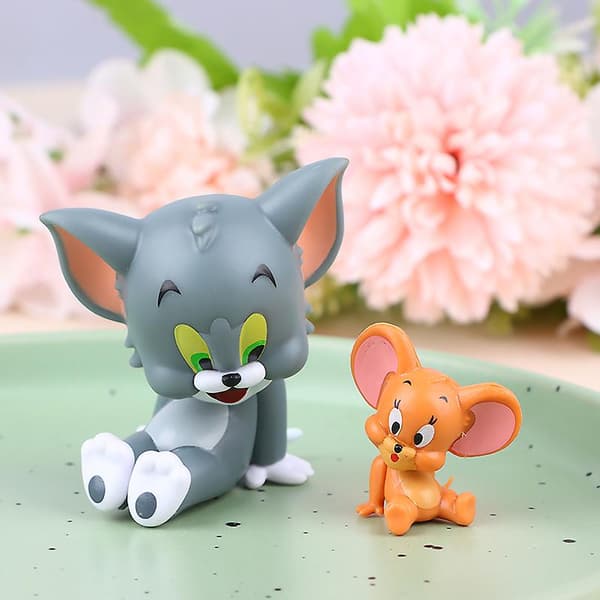 Anime Tom Og Jerry Kawaii Blind Box Actionfigur Ost Stil Model Børnelegetøj（One Size）