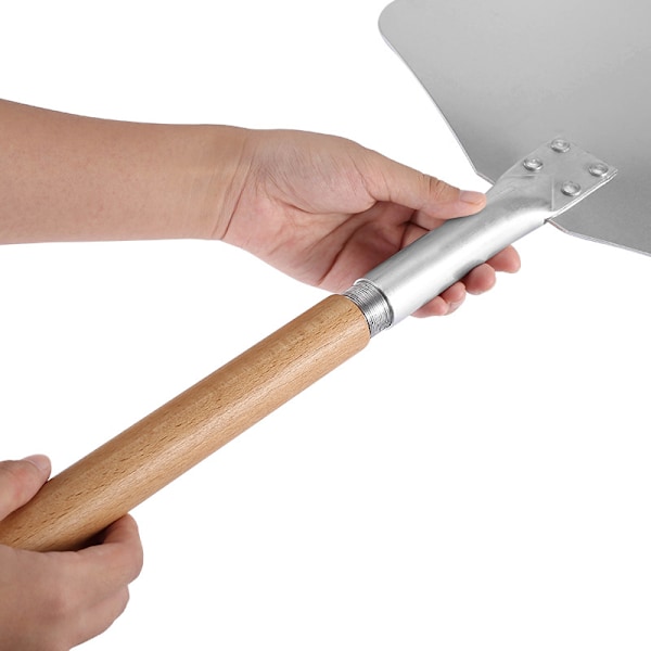 Pizzaspade - Professionell Autentisk Bakspatel - Högkvalitativ Pizzaspade - Aluminium och Trä Pizzaspade Mejsla Total längd ca 65cm